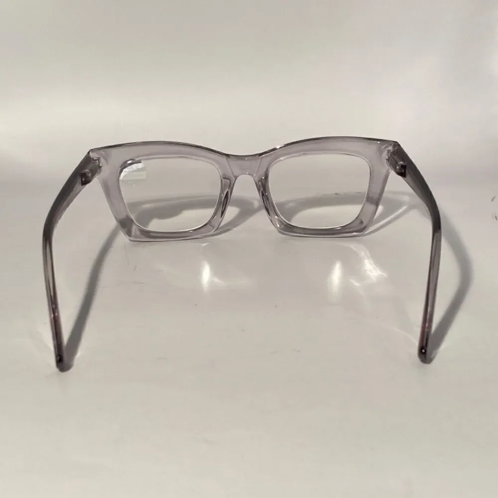 1071 Gretchen Reading Glasses 2.5 Square Clear Gray Frames Oversize NWT